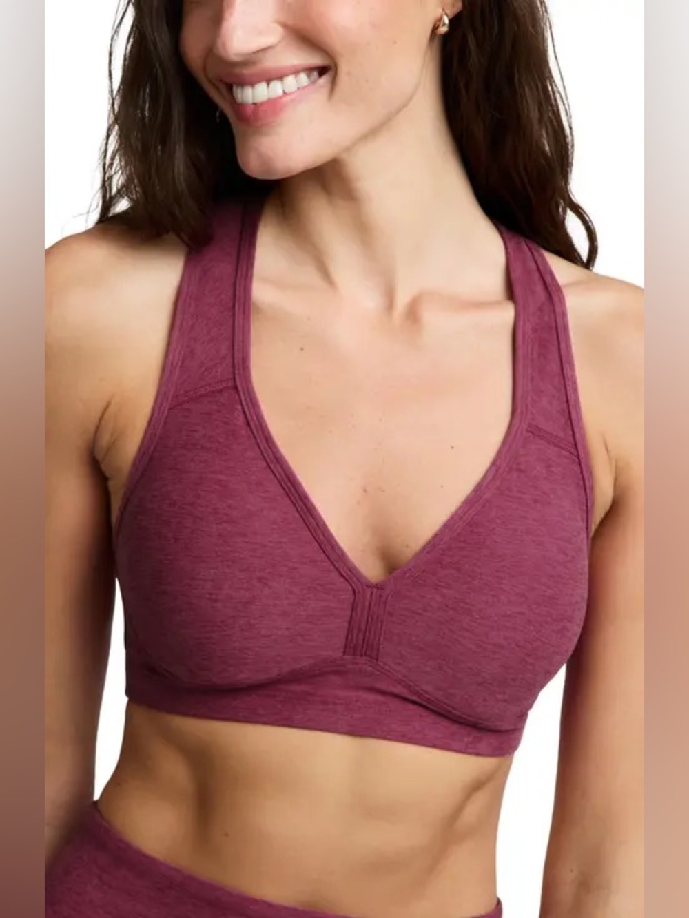 Beyond Yoga Spacedye Lift Your Spirits Bra in Pomegranate Heather size XS EUC